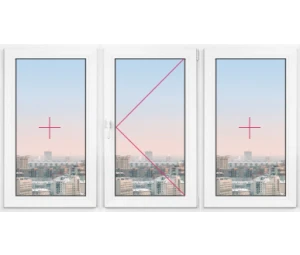 Трехстворчатое окно Rehau Brillant 1750x1750 - фото - 1